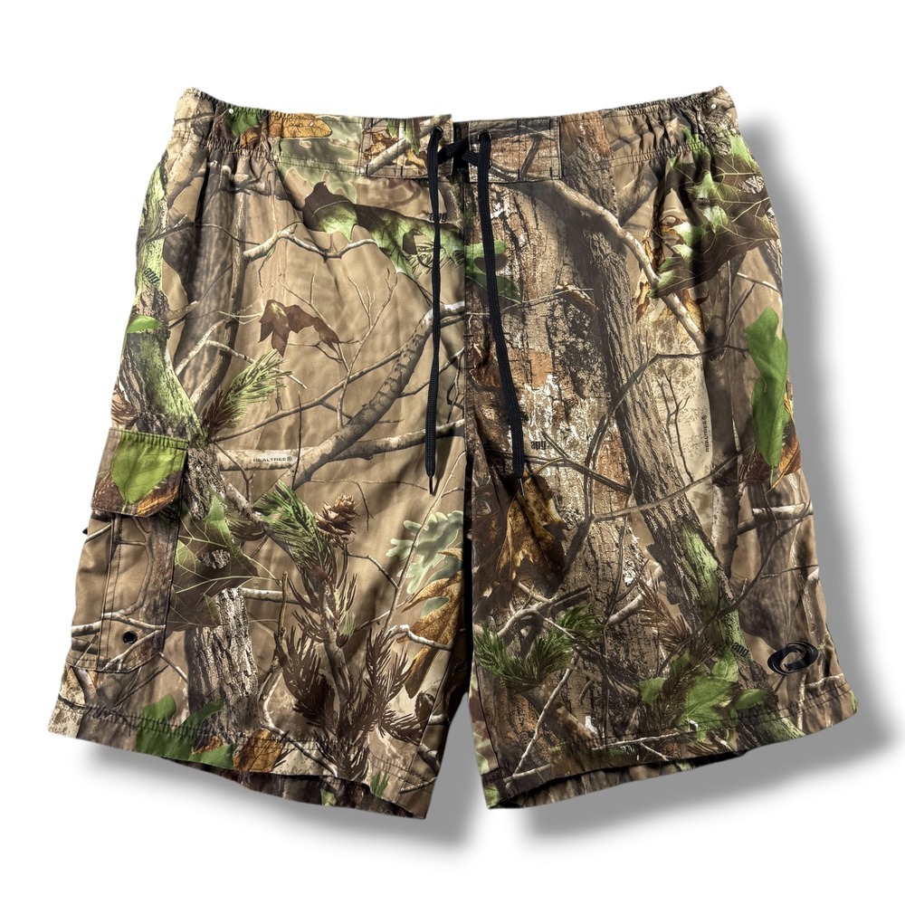 O'Rageous Mens Realtree APG Camo Swim Trunks 2XL Cargo Pocket Board Shorts